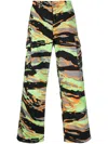 Erl Unisex Printed Cargo Pants In Green