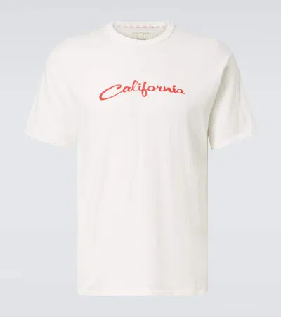 Erl Printed Cotton Jersey T-shirt In White