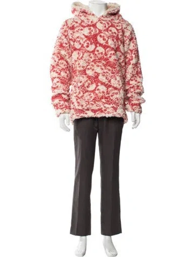 Pre-owned Erl Printed Crew Neck Hoodie In Red