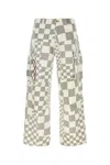 Erl Wide Leg Cargo Trousers With Checkered Pattern