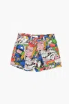 Erl Printed Denim Shorts In Multi