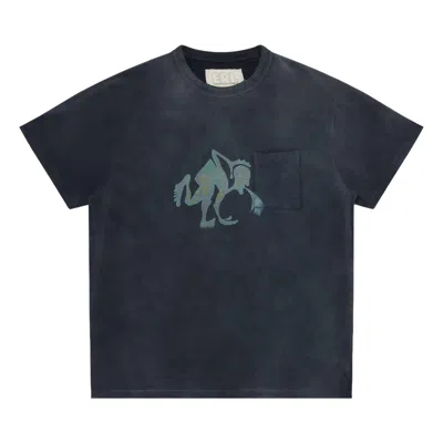 Pre-owned Erl Puke Tee 'blue' | Men's Size L