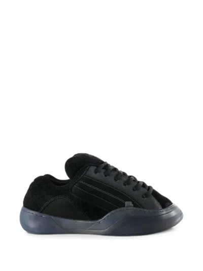 Erl Quad Vamp Panelled Sneakers In Black
