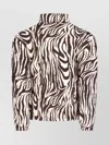 Erl Zebra-print Quilted Cotton Jacket In Brown