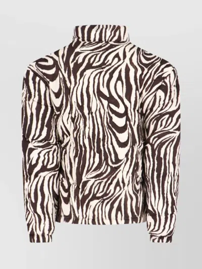ERL QUILTED ANIMAL PRINT HIGH COLLAR JACKET