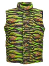 Erl Quilted Camouflage Vest With High Collar In Multi