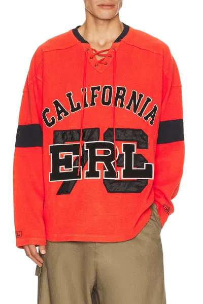 Erl Red Hockey Sweatshirt Knit