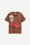 ERL RIPPED COLLAR SKULL T-SHIRT