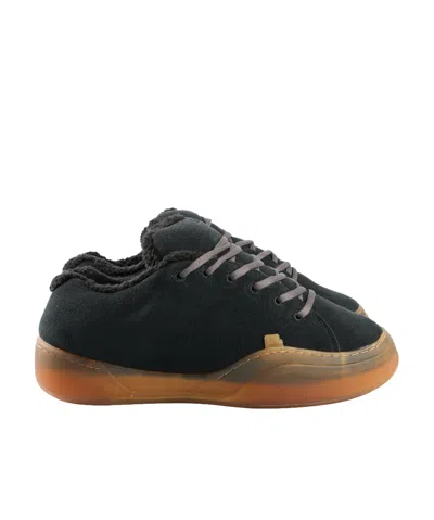 Erl 'vamp Skate' Black Low Top Sneakers With Contrasting Sole