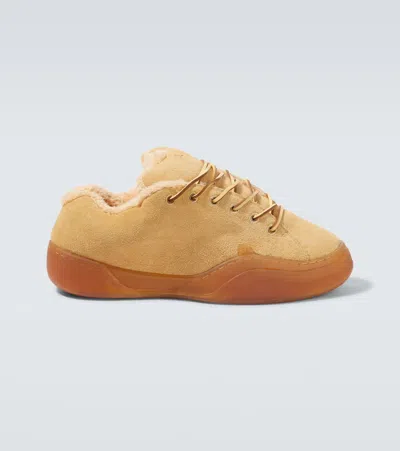 Erl Sand Vamp Shearling-lined Suede Sneakers