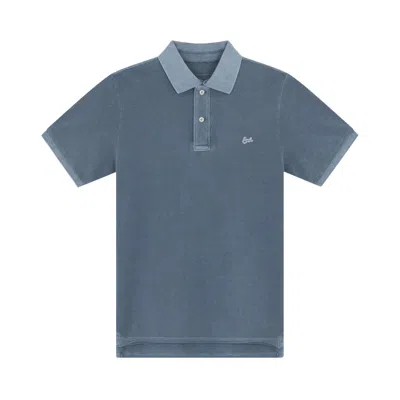 Pre-owned Erl Script Polo T-shirt 'navy' | Blue | Men's Size S