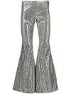Erl Sequinned Flared Trousers In 银色