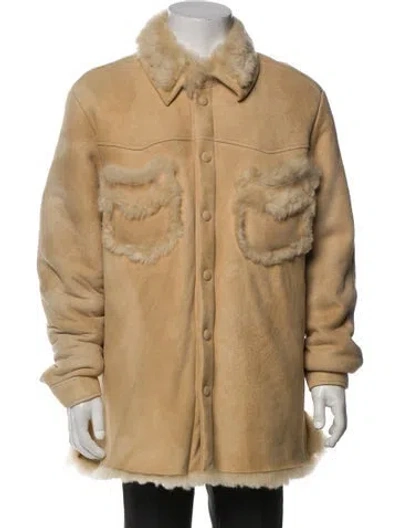 Pre-owned Erl Shearling Parka In Neutral