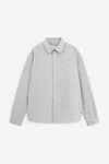 Erl Beige Shirt With Logo Embroidery On The Front And All-over Check Motif In Cotton Man In Gray