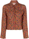 Erl Womens Printed Crepe Blouse Woven Clothing In Multicolour
