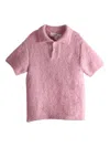 Erl Gender Inclusive Alpaca Blend Polo Sweater In Pink