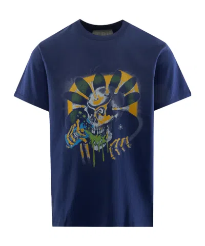 Erl Short-sleeved T-shirt In Blue