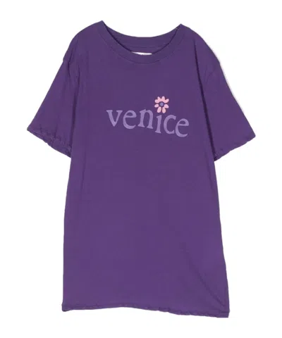 Erl Short-sleeved T-shirt In Blue