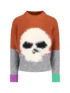 Erl Mohair Skull Intarsia Sweater In Brown