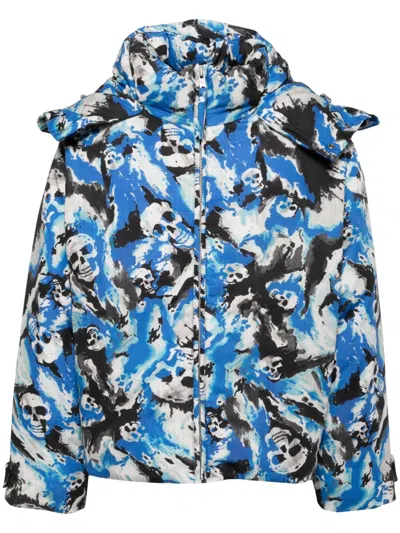 Erl Skull Padded Jacket In Skull Print