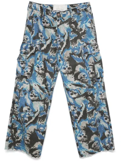 Erl Skull-print Trousers In Fantasia