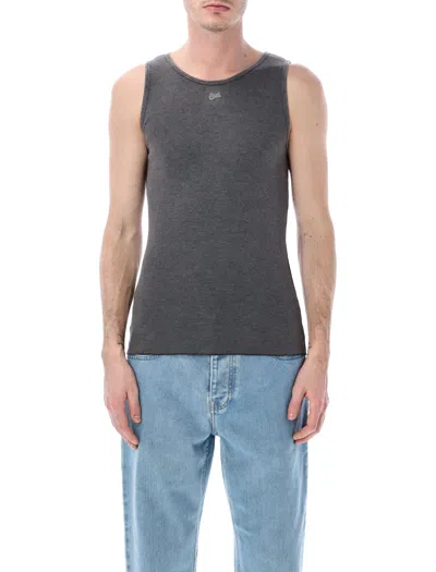 Erl Slim Fit Ribbed Tank Top - Men's In Gray