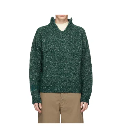 Erl Stadium Alpaca Wool Jumper In Green