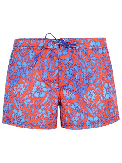 Erl 'floral Pattern Swimsuit Pockets' In Orange