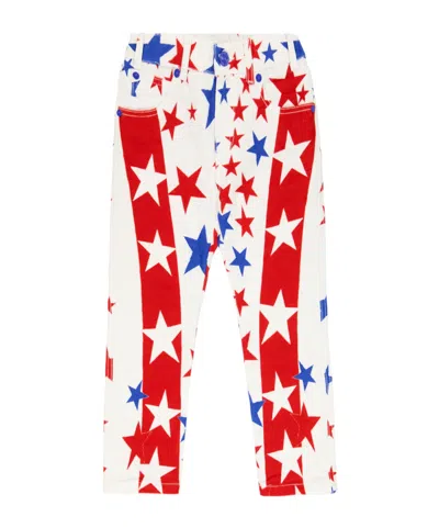 Erl Star-print Cotton Denim Jeans In White