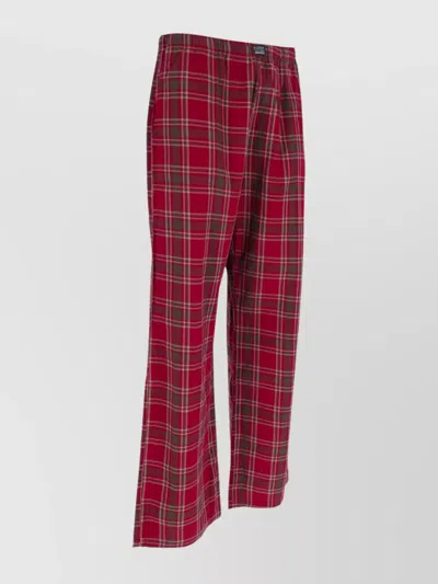 Erl Straight Leg Trousers Elastic Waistband In Red