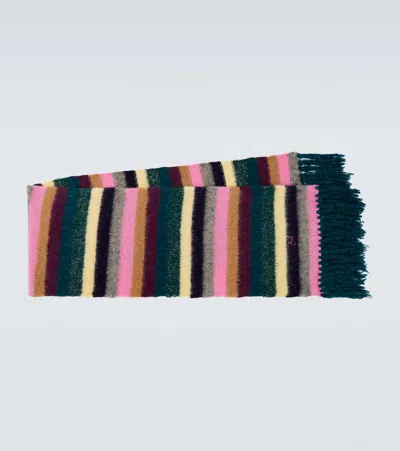 Erl Striped Alpaca Wool And Mohair-blend Scarf In Multi