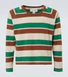 Erl Striped Cotton Jersey T-shirt In Multicoloured