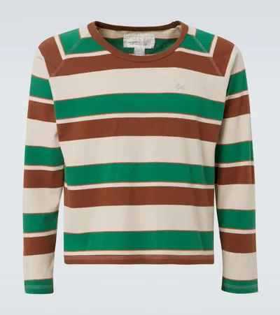 Erl Striped Cotton Jersey T-shirt In Multicolour
