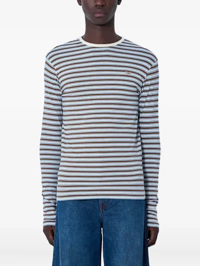 Erl Striped Crew-neck T-shirt In Multi