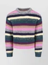 Erl Striped Long Sleeve Crew Neck Top In Multi