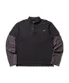 Erl Black Polo Shirt With Striped Motif On The Sleeves And Embroidered Logo On The Front In Black