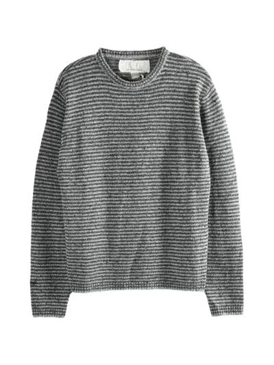 Erl Striped Sweater In Gray