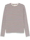 Erl Gender Inclusive Stripe Long Sleeve T-shirt In Brown