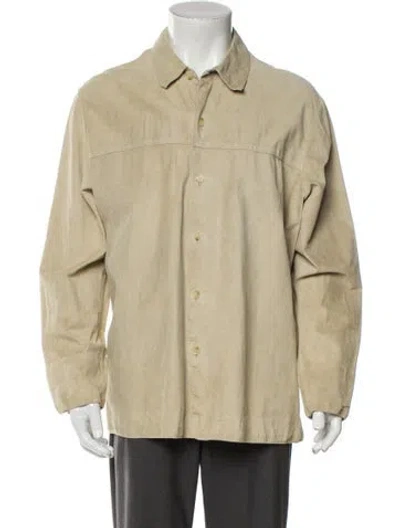 Pre-owned Erl Suede Utility Jacket In Neutral