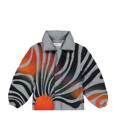 Erl Sunset Down Puffer Jacket In Gray