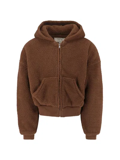 Erl Hooded Sweatshirt Kangaroo Pocket Design In Brown