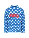 Erl All-over Starsterry-cotton Crew-neck Sweater In Printed