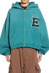 Erl Unisex Letterman Hoodie In Green