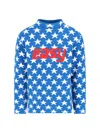 Erl All-over Starsterry-cotton Crew-neck Sweater In Printed