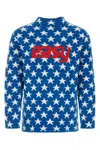 Erl All-over Starsterry-cotton Crew-neck Sweater In Printed