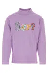 Erl Embroidered T-shirt In Purple