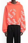 Erl Men Coca Cola Swirl Hoodie Knit In Red
