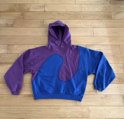 Pre-owned Erl Swirl Hoodie In Blue