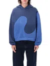 Erl Unisex Classic Swirl Hoodie Knit In Blue