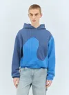 Erl Unisex Classic Swirl Hoodie Knit In Blue